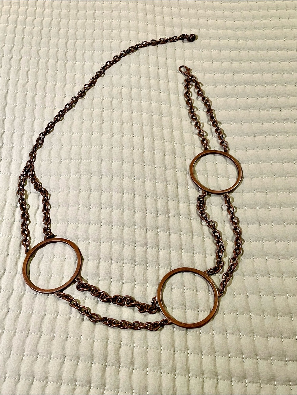 Copper-Tone Triple Circle Link Belt-